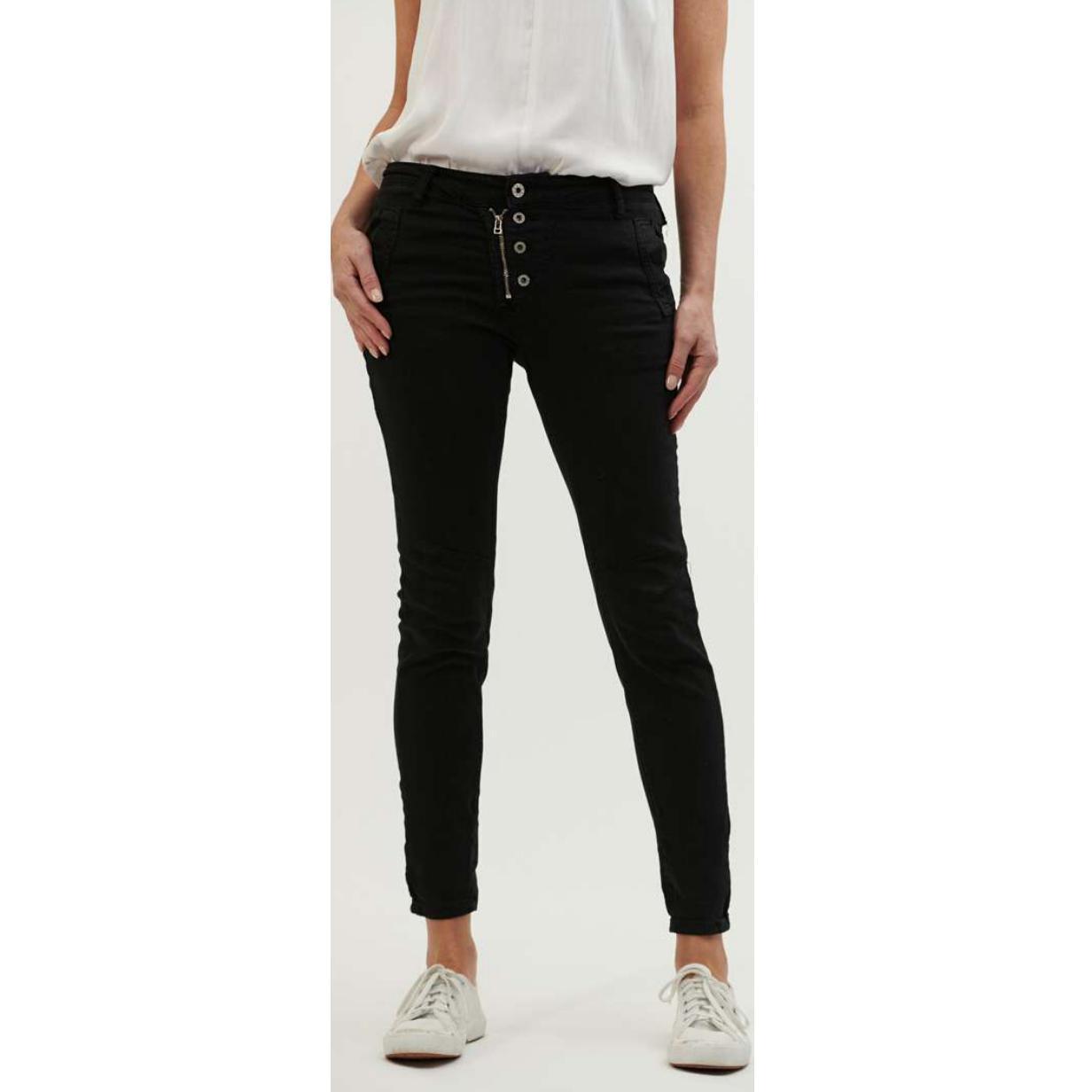 Italian Star Black Button Jeans-Bottoms-Italian Star-Après-She