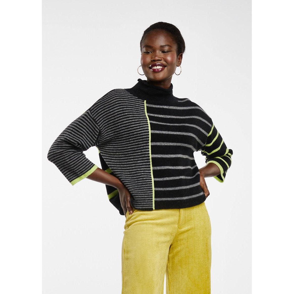 LD & Co Alternate Stripe Black-Knitwear-LD & Co-Après-She