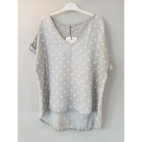 Talia Benson Silver Spot Linen T Shirt-Tops-Talia Benson-One Size(8-12)-Après-She
